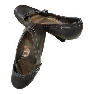 Mudd 8 M Black Kitten Heel Chunky Mary Jane 90s 00s Lush Floral Inlay Y2K Retro